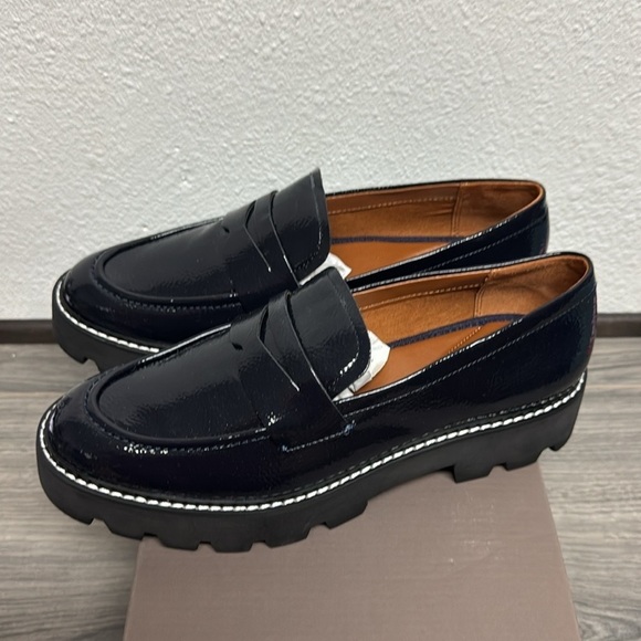 FRANCO SARTO Balin Lug Sole Loafers MIDNIGHT FAUX PATENT - Picture 5 of 10